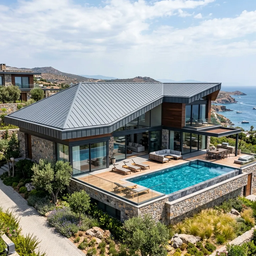 Modern Villa Çatı Sistemleri: Titanyum Kenet Çatı vs. Shingle